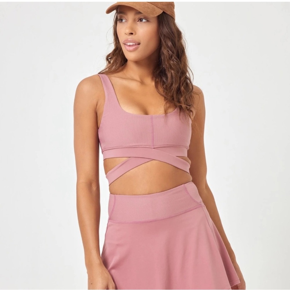 L*Space Pink Wrap-Style Sports Bra Intimates